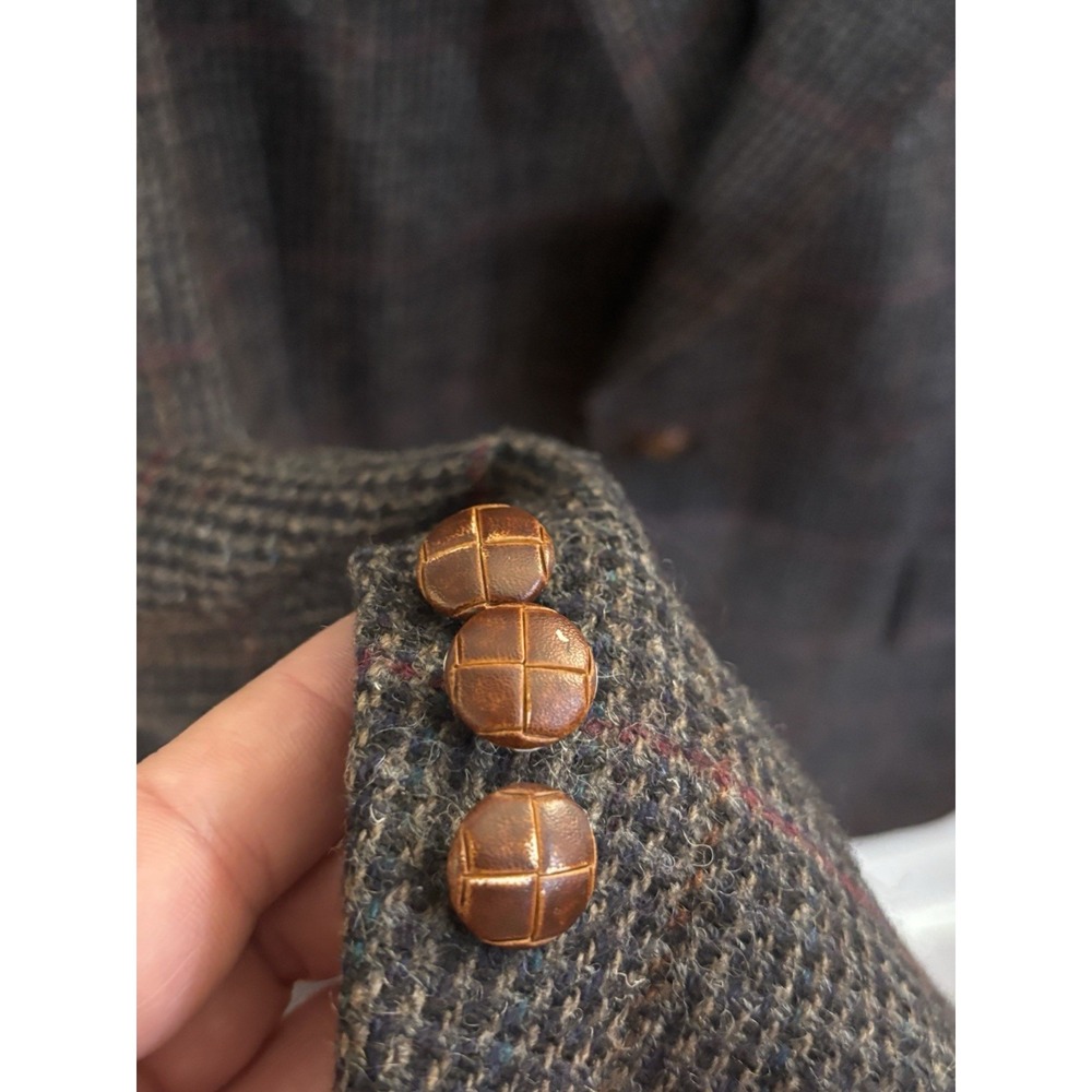 Vintage Boston Traders Poland 100% Pure Wool Blazer Leather Button‎ S-44 - Picture 5 of 7